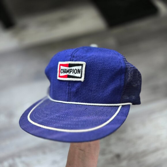 y2k Vintage 90s Champion Vintage Mens Hat Navy Blue - Picture 4 of 7